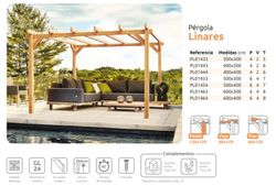 Pergola de madera Laminada LINARES GL24h + tornilleria INCLUIDA