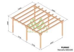 Pergola de madera Laminada MARSELLA GL24 + tornilleria
