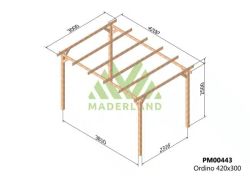 Pergola de madera Laminada ORDINO GL24 + tornilleria