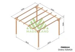 Pergola de madera Laminada ORDINO GL24 + tornilleria