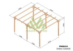 Pergola de madera Laminada ORDINO GL24 + tornilleria