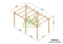 Pergola de madera Laminada ORDINO GL24 + tornilleria