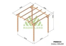 Pergola de madera Laminada ORDINO GL24 + tornilleria