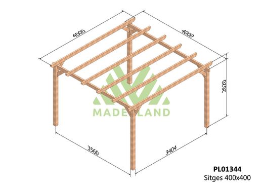Pergola de madera Laminada SITGES GL24h + tornilleria INCLUIDA