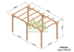 Pergola de madera Laminada SITGES GL24h + tornilleria INCLUIDA