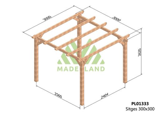 Pergola de madera Laminada SITGES GL24h + tornilleria INCLUIDA