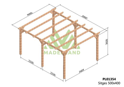 Pergola de madera Laminada SITGES GL24h + tornilleria INCLUIDA