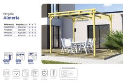 Pergola de madera maciza ALMERIA con madera tratada autoclave A4