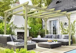 Pérgula de madeira maciça ALTERADA com tratamento Autoclave A4 + Parafusos INCLUÍDOS