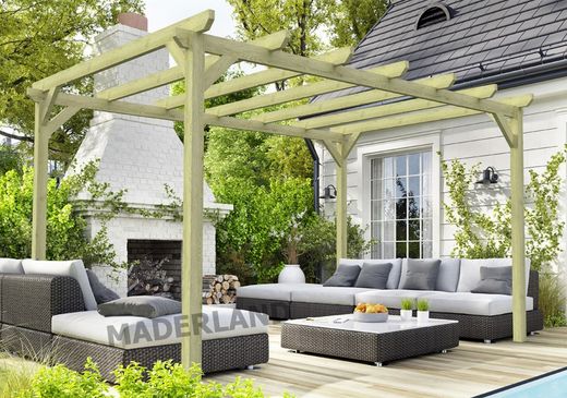 Pérgula de madeira maciça ALTERADA com tratamento Autoclave A4 + Parafusos INCLUÍDOS