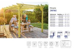 Pérgula de madeira maciça JEREZ com tratamento Autoclave A4 + Parafusos INCLUÍDOS