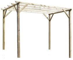 Pergola de madera Maciza LEON con tratamiento Autoclave A4 + tornilleria INCLUIDA
