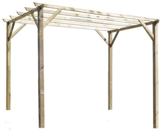 Pergola de madera Maciza LEON con tratamiento Autoclave A4 + tornilleria INCLUIDA