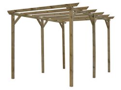 Pergola de madera Maciza LEON con tratamiento Autoclave A4 + tornilleria INCLUIDA