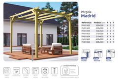 Pérgula de madeira maciça MADRID com tratamento de Autoclave A4 + Parafusos INCLUÍDOS