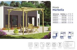 Pergola en bois massif MARBELLA avec traitement autoclave A4 + vis INCLUSES