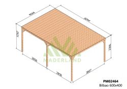 Pergola semicubierta BILBAO - tornilleria INCLUIDA
