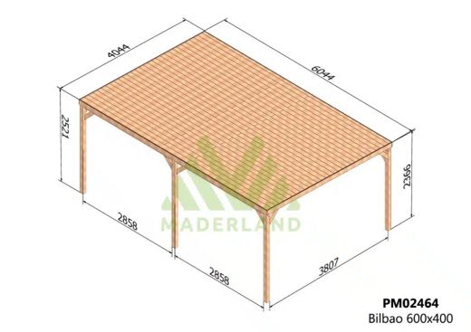 Pergola semicubierta BILBAO - tornilleria INCLUIDA