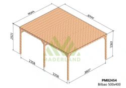 Pergola semicubierta BILBAO - tornilleria INCLUIDA