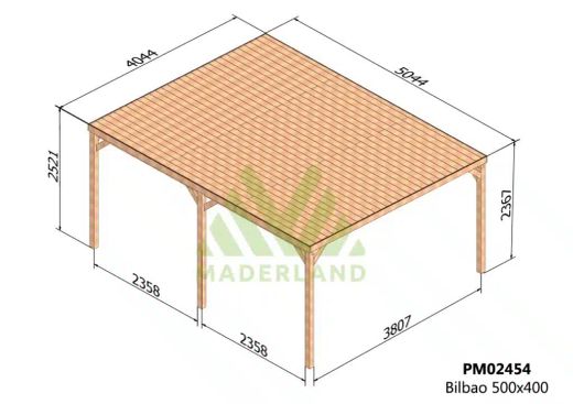 Pergola semicubierta BILBAO - tornilleria INCLUIDA