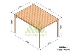 Pergola semicubierta BILBAO - tornilleria INCLUIDA