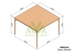 Pergola semicubierta BILBAO - tornilleria INCLUIDA