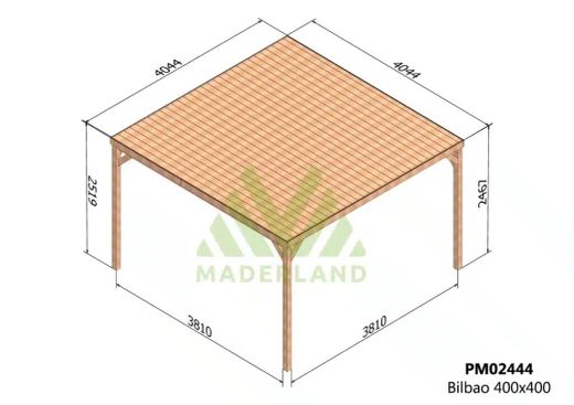 Pergola semicubierta BILBAO - tornilleria INCLUIDA