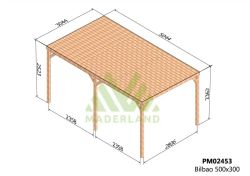 Pergola semicubierta BILBAO - tornilleria INCLUIDA