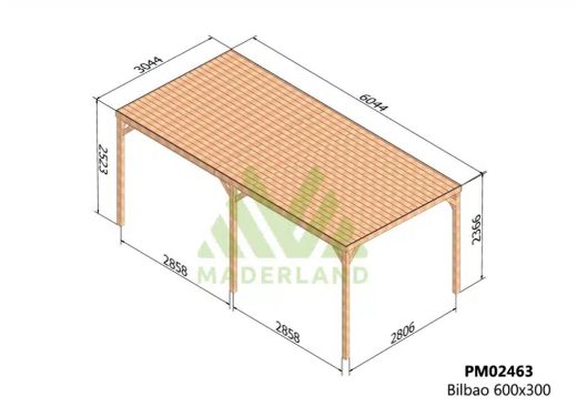 Pergola semicubierta BILBAO - tornilleria INCLUIDA