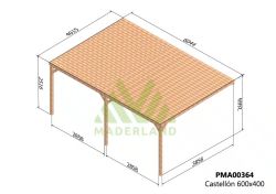Pergola semicubierta CASTELLON - tornilleria INCLUIDA