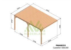 Pergola semicubierta CASTELLON - tornilleria INCLUIDA