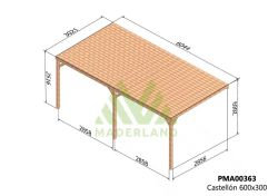 Pergola semicubierta CASTELLON - tornilleria INCLUIDA
