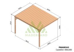 Pergola semicubierta CASTELLON - tornilleria INCLUIDA
