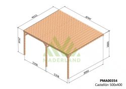 Pergola semicubierta CASTELLON - tornilleria INCLUIDA