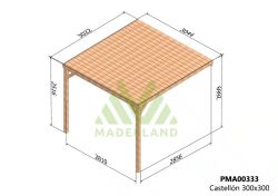 Pergola semicubierta CASTELLON - tornilleria INCLUIDA