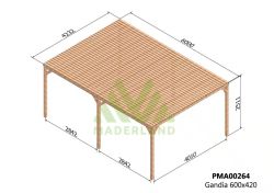 Pergola semicubierta GANDIA - tornilleria INCLUIDA