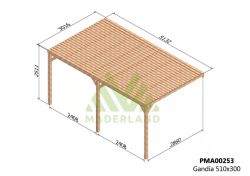 Pergola semicubierta GANDIA - tornilleria INCLUIDA