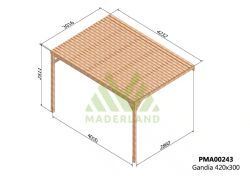 Pergola semicubierta GANDIA - tornilleria INCLUIDA