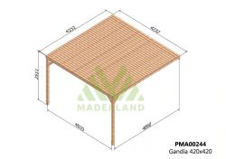 Pergola semicubierta GANDIA - tornilleria INCLUIDA