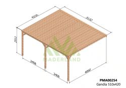 Pergola semicubierta GANDIA - tornilleria INCLUIDA