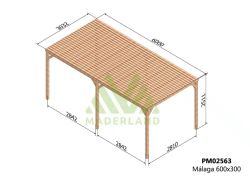 Pergola semicubierta MALAGA - tornilleria INCLUIDA