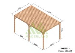 Pergola semicubierta MALAGA - tornilleria INCLUIDA