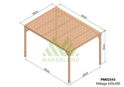Pergola semicubierta MALAGA - tornilleria INCLUIDA