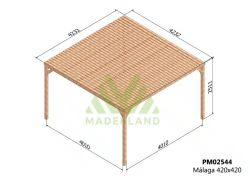 Pergola semicubierta MALAGA - tornilleria INCLUIDA