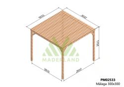 Pergola semicubierta MALAGA - tornilleria INCLUIDA