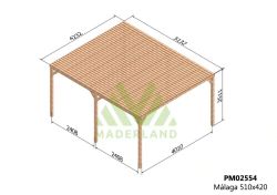 Pergola semicubierta MALAGA - tornilleria INCLUIDA