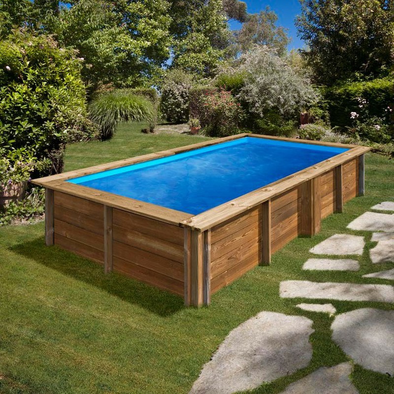 Bâche d'hiver pour piscine en bois LEMON 375x200cm - SUNBAY