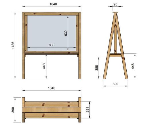 Pizarra de exterior MASGAMES LAPITZ uso comercial Horeca MA500610