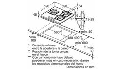Placa de cocina EP6A6CB20, Placa de gas Siemens Negro