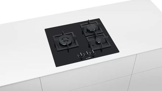 Placa de cocina EP6A6CB20, Placa de gas Siemens Negro